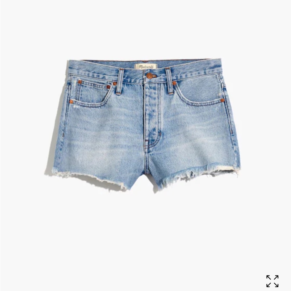 Madewell relaxed denim Light Blue Frayed Jean Shorts